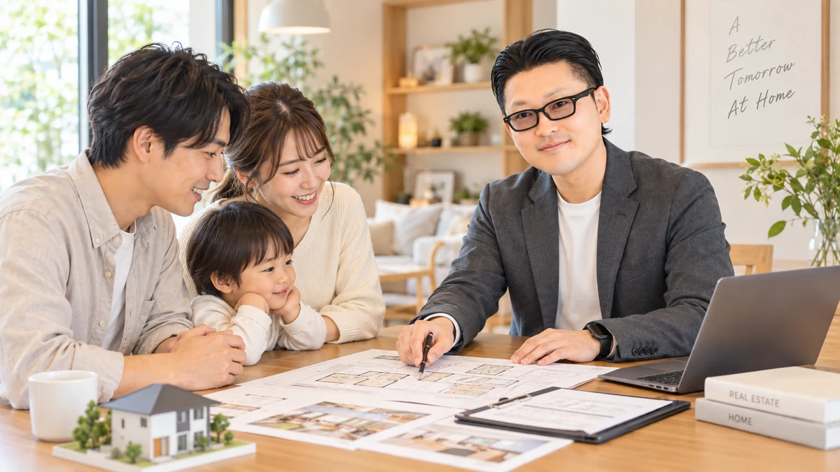 ご家族と不動産の売却を相談するイメージ