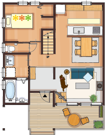 玄関と脱衣所が近い間取り図