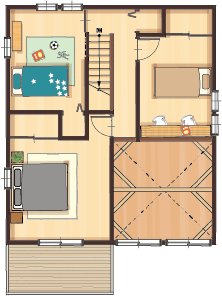 31.5坪南玄関4LDKの間取り図（2階）