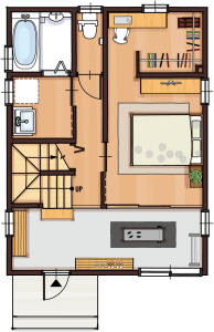 2階リビングのある家間取り図（1階）