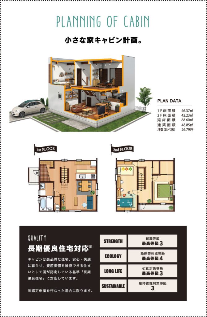 リビング階段＋回遊動線の間取り図実例