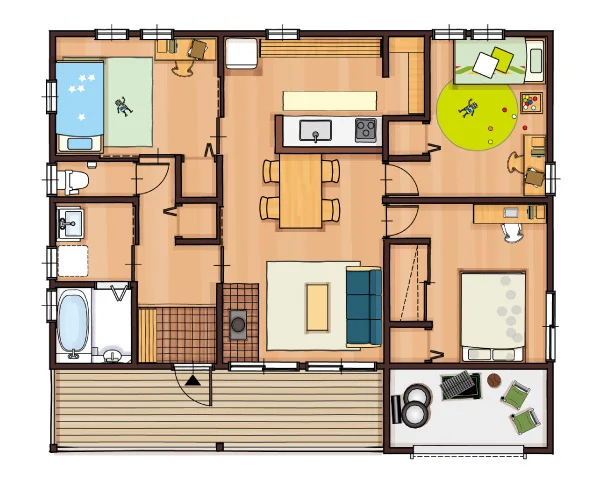 平屋の間取り図