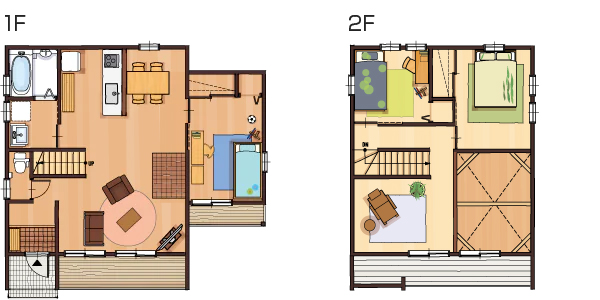 30坪の2階建て間取り図