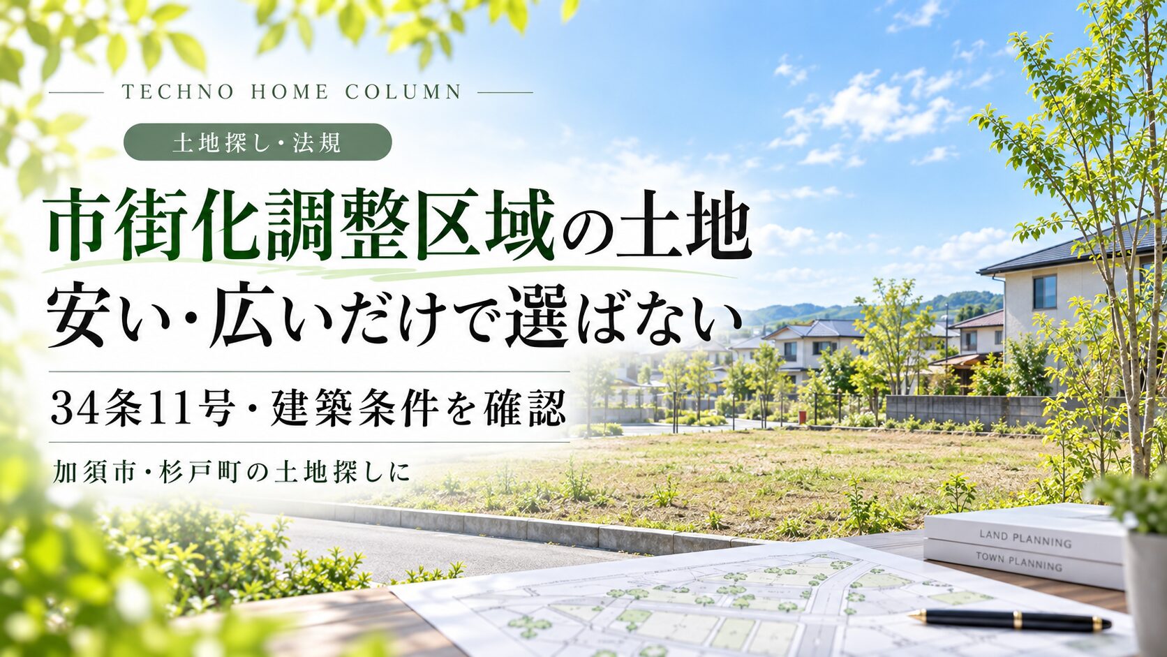 市街化調整区域の土地は「安い・広い」だけで選ばない|加須市・杉戸町で34条11号と建築条件を確認する方法【2026年】
