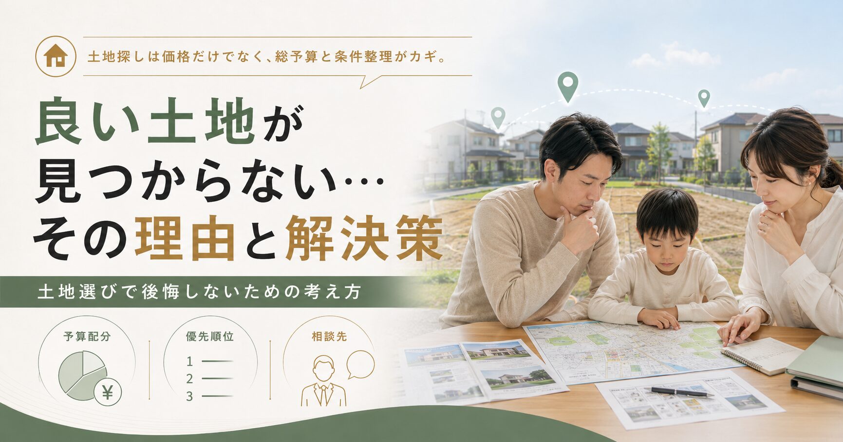 「良い土地が見つからない」人へ アイチャッチ 「良い土地が見つからない」人へ アイチャッチ