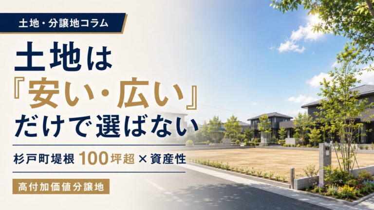 杉戸町堤根｜100坪超の土地を資産性から考える