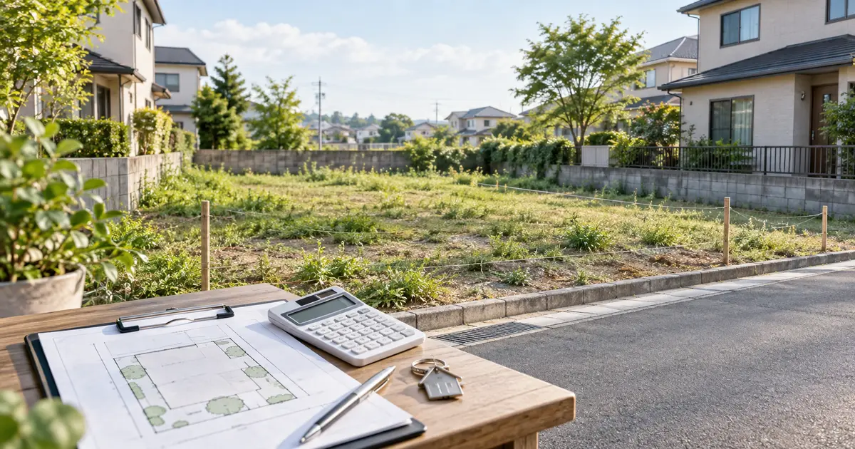 久喜市の使っていない土地と売却手続きをイメージした風景(AI生成イメージ)