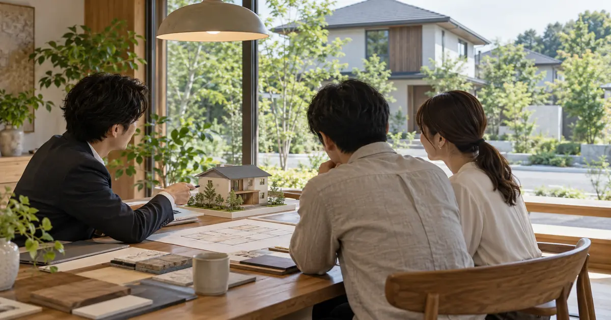 幸手市で注文住宅会社の見積りと住宅性能を比較するイメージ（AI生成イメージ）