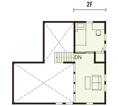 平屋みたいな二階建ての間取り図