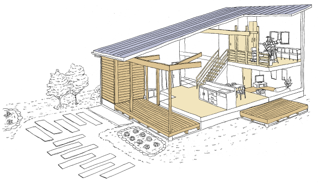 平屋みたいな二階建てのイメージ図